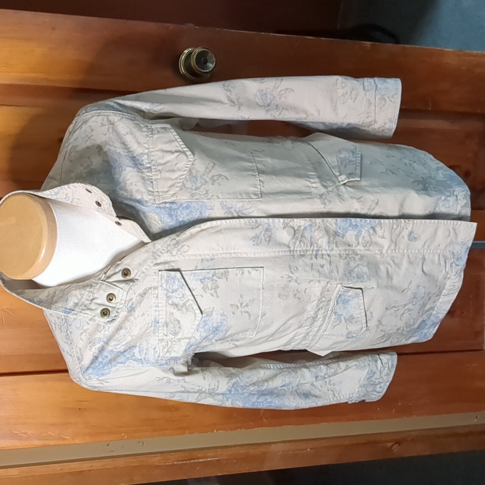 CHAPS* Ralph Lauren size M long sleeve 100 cotton drawstring waist snap front 4